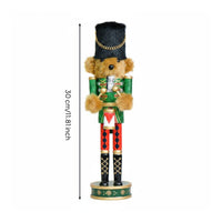 Bears Nutcracker Collectible Glitter Drum Nutcracker Holiday Decor for Party