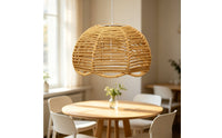 Handwoven Paper Rope Lampshade Natural Woven Lampshade Beige Boho Woven Lamp Shade Cozy for Dining Room, Cafes