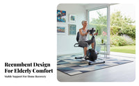 Recumbent Exercise Bike Quiet Indoor Pedaling Bike Full Body Workout Stationary Cycle for Seniors, Beginners, Apartment