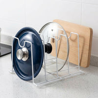 Kitchen Lid and Cutting Board Rack, Rust-Proof Metal Vertical Storage, Modern Organizer for Cutting Boards