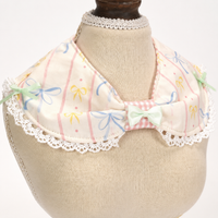 Cat Bib, Dog Bandana, Pet Scarf, M Size, Cream Color, 25cm Neck Circumference, Snap Closure