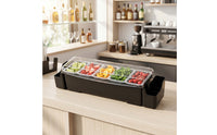 Bar Organizer with Transparent Lid Easy to Clean Condiment Organizer with Removable Cups Holder for Caterers
