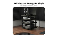 Desktop Audio Stand Stable Base Sound Equipment Damping Stand Sturdy Construction Multi-Tier Amplifier Rack for Audiophiles, Studio