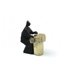 Musician Sculpture Black and Gold Music Figurine Exceptional Music Statue for Office Desk