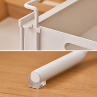 Under Sink Organiser, Pull Out Drawers for Cabinets, Kitchen Cabinet Organiser, Matte White Stackable Cleaning Product Organiser