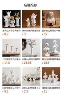 Nordic Resin Roman Column Candle Holder with Angel Figurine