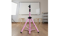 Telescoping Pole Hairpiece Tripod Stand Foot Pedal Adjustable Hairpiece Tripod Foldable Mannequin Head Stand Black Hardware