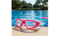 Waterproof Anti-Fog Swimming Glasses HD Vision Large Frame Swim Goggles Leak-Proof Seal Swim Eyewear Comfortable Fit for Nearsighted Swimmers, Women, Men