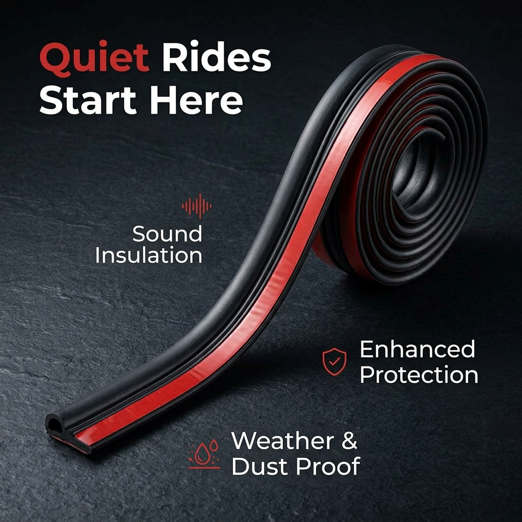 Automotive Rubber Weather Seal Strip, Universal Car Door Seal Strip, Soft Flexible Door Seal, Noise Insulation Door Seal Strip