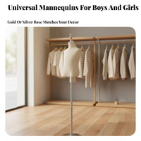 Elegant Design Children's Clothing Display Form Sturdy Construction Child Mannequin Torso Lightweight Kids Dress Form Stand Stable Base for Boutique Owners, Fashion Designers, Retail Window Displays, Boutiques, Photography Studios, Craft Exhibition