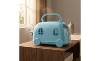 Built-in Handle Car-Shaped Hamster Cage Clear Front Access Door Plastic Hamster Carrier Cage Metal Grid