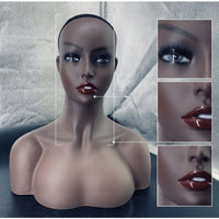 Matte Mannequin Bust with Shoulders Seamless Mannequin Head with Shoulders Lightweight Hat Display Stand Sturdy for Salons, Studios