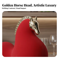 Resin Horse Sculpture Fine Workmanship Modern Horse Figurine Hand Finished House Decoration for Cabinet Living Room Bookshelf