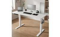 Single Motor Electric Standing Desk Rectangular Tabletop Height Adjustable Desk T-Shaped Feet Office Furniture Side Control Panel