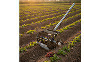 Wheeled Weeder Hand-Push Weeder with Serrated Tines Manual Weeding Rake with for Homeowners