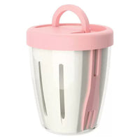 Ins Style Salad Cup with Fork, Double Layer Draining, for Fruits and Breakfast