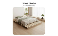 Slatted Woven Mat Frame Japanese and Design Bedroom Furniture Breathable Design Foundation Bed for Apartment DWood & Ecollers, Minimalists