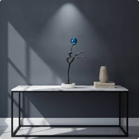 Statue with Sphere Minimalist Abstract Figurine Decorative Tabletop Sculpture for Living Room, Entryway