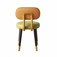 Modern Minimalist Design Upholstered Low-Back Chair Sturdy Frame Household Furniture Soft and Comfortable Accent Seat Long-Lasting Build for Small Apartment Dwellers, Homeowners, Office Workers, Mahjong Room, Kitchen, Bedroom