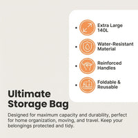 Heavy Duty Moving Packing Bag, Extra Large Zipped Bag, Jumbo Storage for Students, Heavy Duty Quilt Bag, Large Jumbo Storage Laundry
