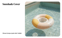 Canopy Infant Swim Float With Handles Infant Canopy Flotation Device Striped Sun Protection Swim Loop for Infants, Young Children, Aquatic Fun