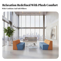 Armchair and Loveseat Combo Configurable Combination Commercial Furniture Lounge design Reception Seating for Clients, Business Owners, Sales Center, Lobby
