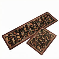 2 Pieces Absorbent Floor Rug Framed Border Non-Slip Mat Decorative for Doorway