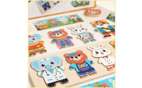 Educational Animal Dress-up Puzzle Matching Wooden Puzzle with Board Easy to Handle Toy Preschool for Classroom