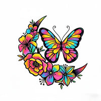 Waterproof Butterfly Flower Wall Decor Weather Resistant Metal Butterfly Wall Decor Indoor Outdoor Use House Decoration Long-Lasting for Garden, Patio, Balcony