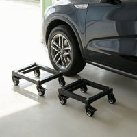2 Pieces Vehicle Wheeled Skid with Caster Wheels Low-Profile Car Mover Heavy-Duty Tire Skate for Workshop