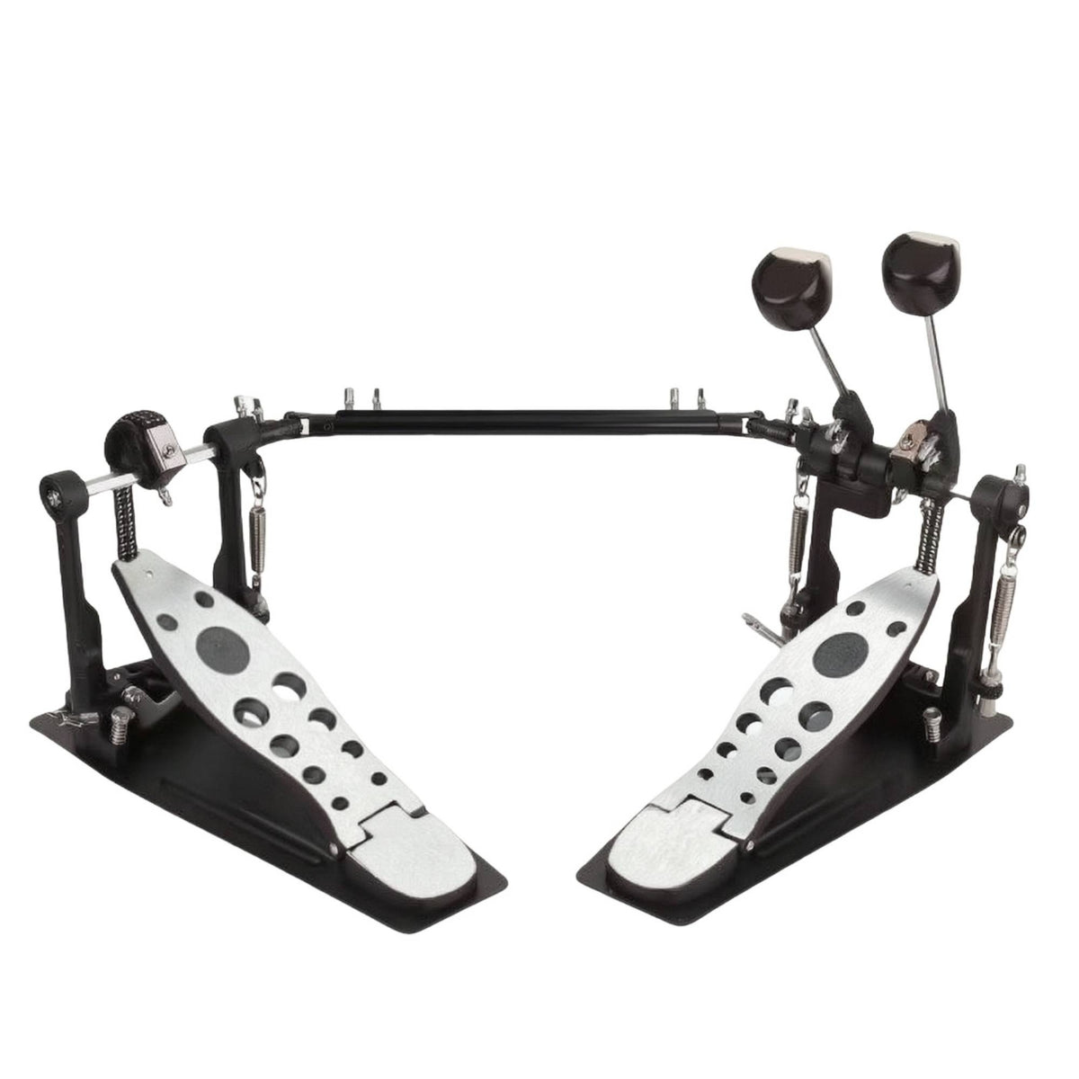 Double Bass Drum Pedal Adjustable Double Bass Pedal with Connecting Rod Heavy Duty for Drummers, Rehearsal
