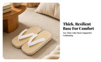 Japanese Slide Sandals Sandals | Woven-Texture Footbed, Flat Rectangular Sole, Geta Sandals, for Summer Outings