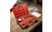 Petrol Pressure Test Kit Molded Storage Case Petrol Pressure Tester Metal Adapters