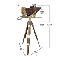 Camera Model with Tripod Nostalgic Retro Camera Model Prop Antique Decor Artisanal for Collectors, Photo Studio, Cafe