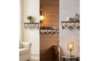 Wall Shelf with Carved Distressed Decorative Wall Shelf Classic for Entryway