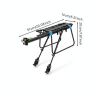 Sturdy Bike Cargo Rack Streamlined Rear Cargo Rack Large Bike Luggage Carrier Lightweight for Commuters, Cyclists, Commuting