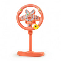 Driving Toy with Stand Floor-Standing Steering Wheel Toy with Base Simulation Steering Wheel Light and Sound Interactive