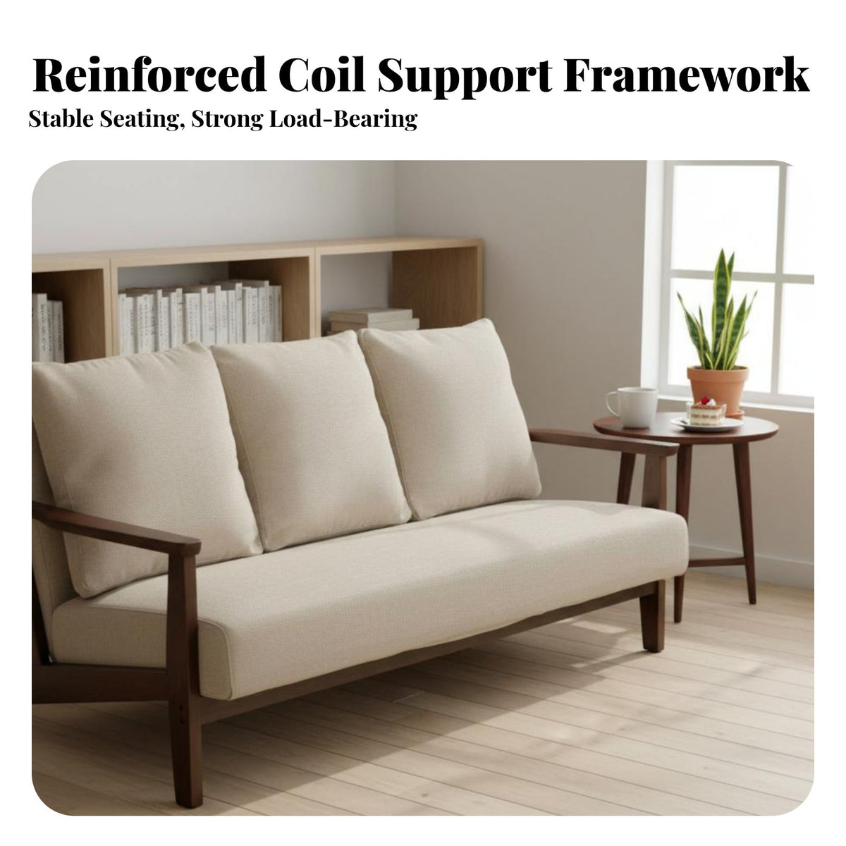 Comfortable Cushions Wooden Frame Sofa and Table Set Modern Design Commercial Furniture Stable Structure Lounge Seating Modular Arrangement for Cafe Owners, Restaurant Managers, Interior Designers, Coffee Shop, Tea House, Office Reception, Waiting Room