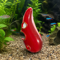 Aquarium Hideaway Chili, Glossy Chili Pepper Resin, Safe Cave for Freshwater & Saltwater Aquariums, Fish Hideaway Ornament