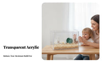 safeResistant Clear Acrylic Pet Habitat chew-resistantResistant Transparent Pet Terrarium Easy to Clean Small creature enclosure Ventilated for Hamster Owners, invertebrate Keepers, cold-blooded pet fans, Desktop, Indoors, Bedroom, Living Room