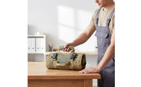 Portable Canvas Tool Roll Large Capacity Roll up Tool Bag Easy Reach Puncture Resistant for Electricians, Carpenters, Mechanics, Car, Job Site, Travel