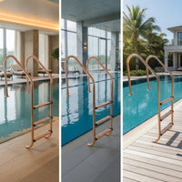 Stainless Steel Pool Ladder Non-Slip Pool Ladder with Handrails No-Embed for Families, Residential Pools, Spas