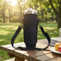 Insulated 40oz Tumbler Pouch Cushioned Protection Neoprene Cup Carrier with Strap Hands-Unrestricted Design for Commuters, Outdoor, Walking