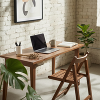 Wooden Folding Chair Space Saving Folding Chair with Backrest Easy to Store Home Furniture
