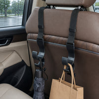 Adjustable Length Car Seat Back Hook Woven Strap Headrest Seat Hanger Clip-Style Car Hanger Hook Molded Plastic