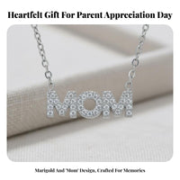 MOM Letter Necklace Sparkling Cubic Zirconia Gold Plated MOM Necklace Set