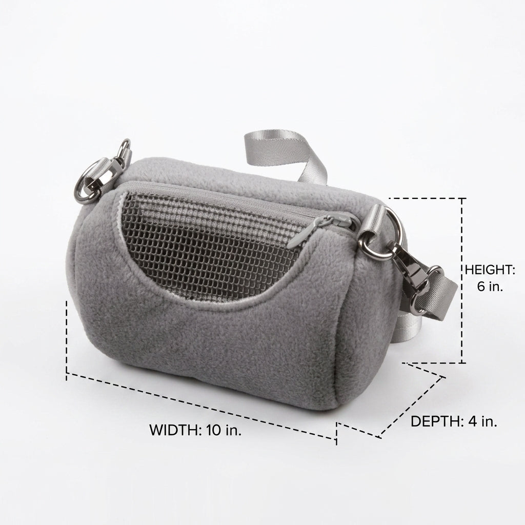 Hamster Carrier and Small Pet Travel Bag with Mesh Window, Soft Outdoor Hamster Bag with Shoulder Strap, Rectangular Pet Outing Bag for Guinea Pig