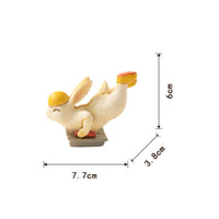 Playful Rabbit Figurine with Base Cute Rabbit Figurine Charming Bunny Statue Polished for Desk, Dashboard