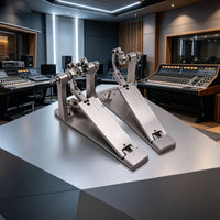 Powerful Double Bass Drum Pedal Metal Double Kick Pedal Adjustable Instrument Sturdy for Percussionists