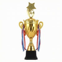 Trophy Cup Gold-Colored Championship Trophy Ornate for Tournaments, Winners